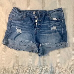 High Waisted Button UP Shorts, Size 12